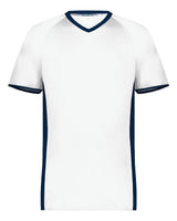 Augusta Sportswear Men's Cutter V-Neck Jersey. 6907 - White/ Navy