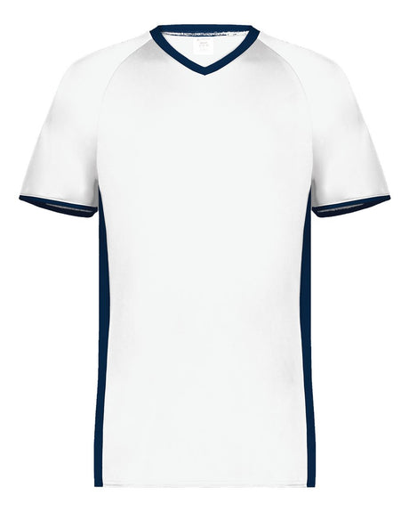 Augusta Sportswear Men's Cutter V-Neck Jersey. 6907 - White/ Navy