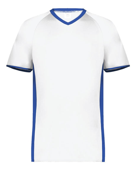 Augusta Sportswear Men's Cutter V-Neck Jersey. 6907 - White/ Royal