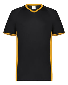 Augusta Sportswear Youth Cutter V-Neck Jersey. 6908 - Black/ Gold