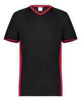 Augusta Sportswear Youth Cutter V-Neck Jersey. 6908 - Black/ Scarlet