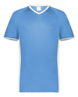 Augusta Sportswear Youth Cutter V-Neck Jersey. 6908 - Columbia Blue/ White