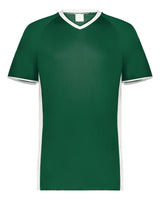 Augusta Sportswear Youth Cutter V-Neck Jersey. 6908 - Dark Green/ White