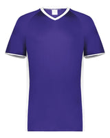 Augusta Sportswear Youth Cutter V-Neck Jersey. 6908 - Purple/ White