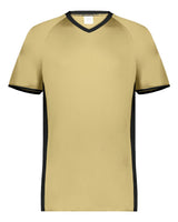 Augusta Sportswear Youth Cutter V-Neck Jersey. 6908 - Vegas Gold/ Black