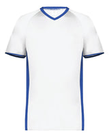 Augusta Sportswear Youth Cutter V-Neck Jersey. 6908 - White/ Royal