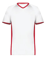 Augusta Sportswear Youth Cutter V-Neck Jersey. 6908 - White/ Scarlet