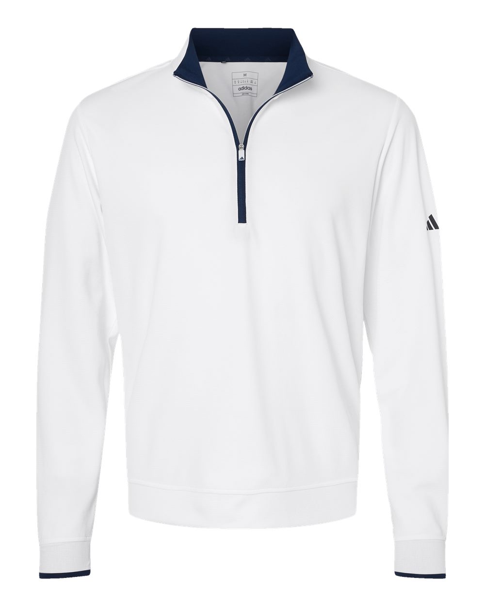 Adidas Men's Performance Lightweight Quarter-Zip Pullover. A2002 - White/ Navy