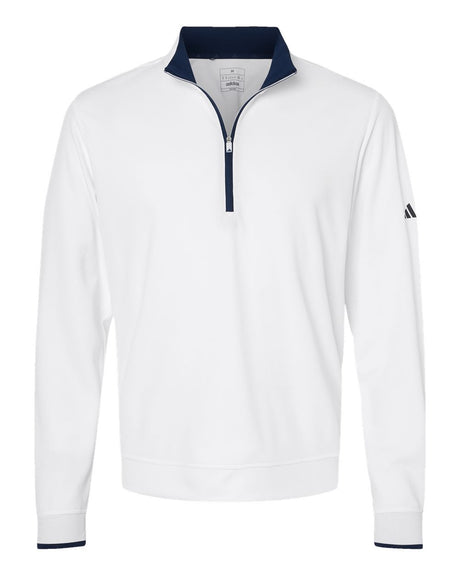 Adidas Men's Performance Lightweight Quarter-Zip Pullover. A2002 - White/ Navy