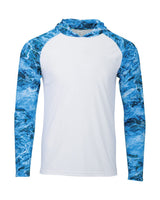 Paragon Men's Biloxi Performance Colorblocked Hooded Long Sleeve T-Shirt. 241 - Nautical