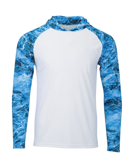 Paragon Men's Biloxi Performance Colorblocked Hooded Long Sleeve T-Shirt. 241 - Nautical