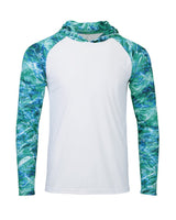 Paragon Men's Biloxi Performance Colorblocked Hooded Long Sleeve T-Shirt. 241 - Seafoam