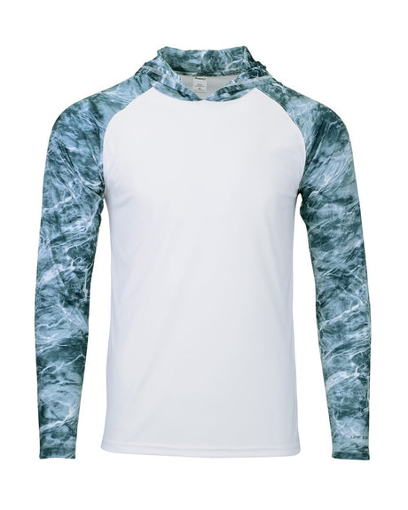 Paragon Men's Biloxi Performance Colorblocked Hooded Long Sleeve T-Shirt. 241 - Spindrift