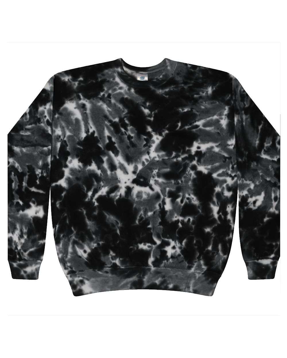 Colortone Unisex Tie-Dyed Fleece Crewneck Sweatshirt. 8100 - Multi Black