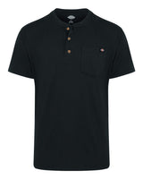Dickies Men's Tall Heavyweight Traditional Short Sleeve Henley. WS51T - Black