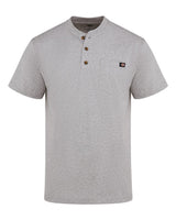 Dickies Men's Tall Heavyweight Traditional Short Sleeve Henley. WS51T - Heather Grey