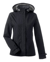 Nautica Women's Voyage Hooded Rain Jacket. N17183 - Black