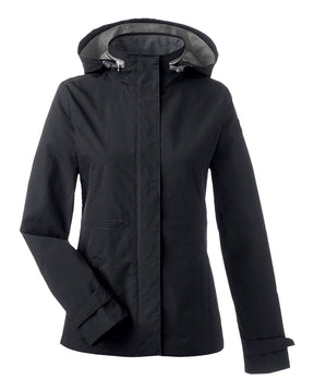 Nautica Women's Voyage Hooded Rain Jacket. N17183 - Black