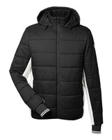 Nautica Men's Nautical Mile Hooded Puffer Jacket. N17186 - Black/ Antique White