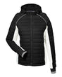 Nautica Women's Nautical Mile Hooded Puffer Jacket. N17187 - Black/ Antique White