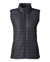 Nautica Women's Harbor Puffer Vest. N17947 - Black/ Black Heather