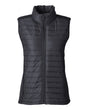 Nautica Women's Harbor Puffer Vest. N17947 - Black/ Black Heather