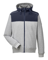 Nautica Men's Navigator Fleece Hooded Full-Zip Jacket. N17582 - Oxford Heather/ Navy