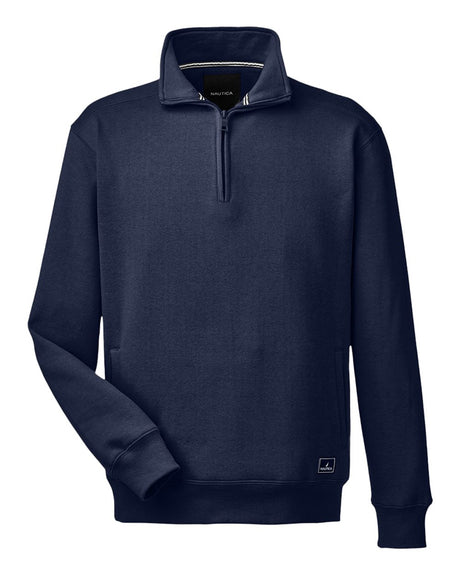 Nautica Men's Anchor Fleece Quarter-Zip Pullover. N17176 - Navy