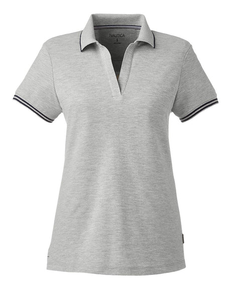 Nautica Women's Deck Polo. N17168 - Oxford Heather