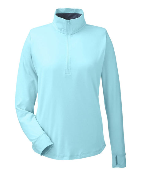 Nautica Women's Saltwater Quarter-Zip Pullover. N17925 - Sea Mist