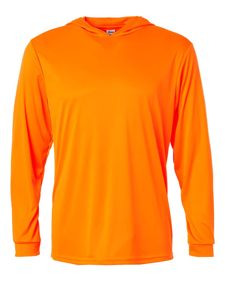 Paragon Unisex Bahama Performance Hooded Long Sleeve T-Shirt. 220 - Neon Orange