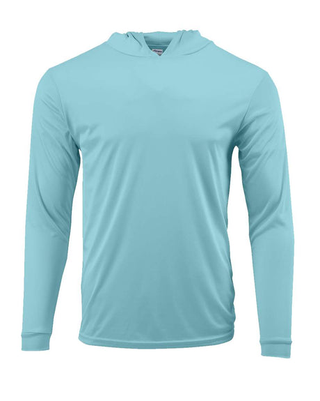 Paragon Youth Bahama Performance Hooded Long Sleeve T-Shirt. 221Y - Aqua Blue