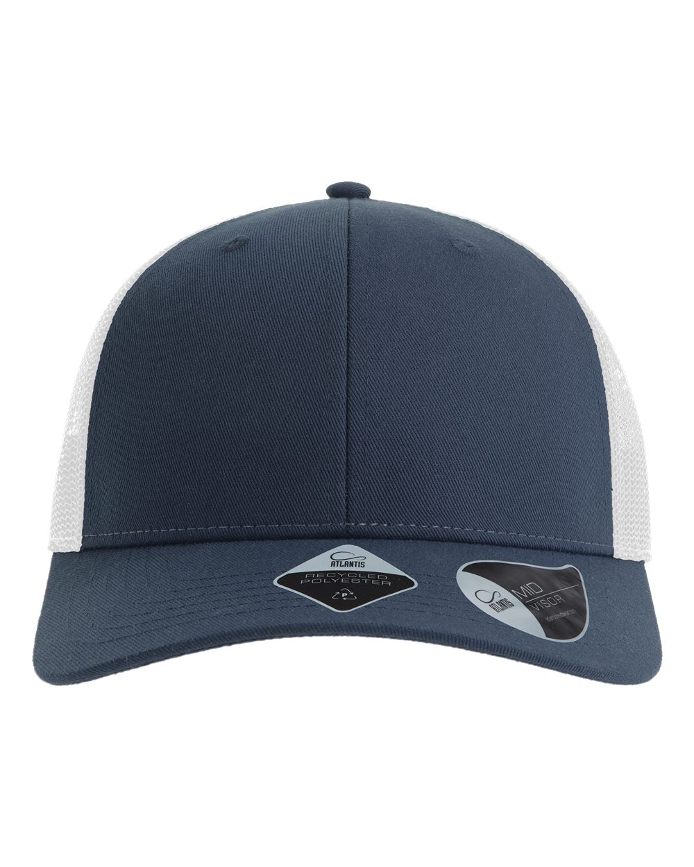 Atlantis Headwear Sustainable Trucker Cap. BRYCE - Navy/ White