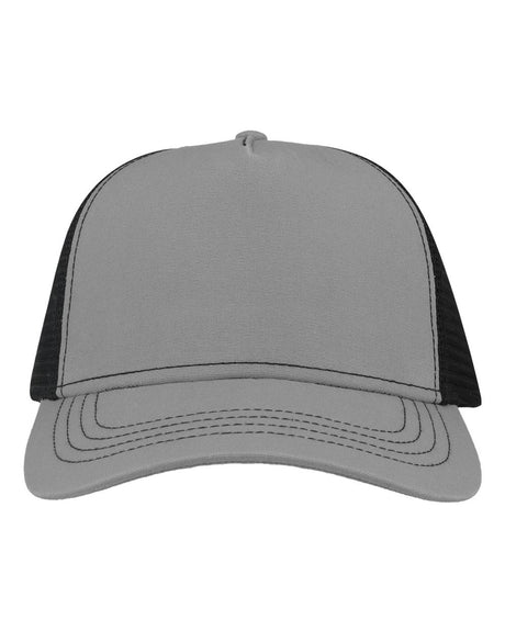 Atlantis Headwear Sustainable Canvas Cap. RAPPER - Grey/ Black