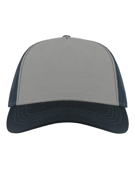 Atlantis Headwear Sustainable Canvas Cap. RAPPER - Grey/ Navy