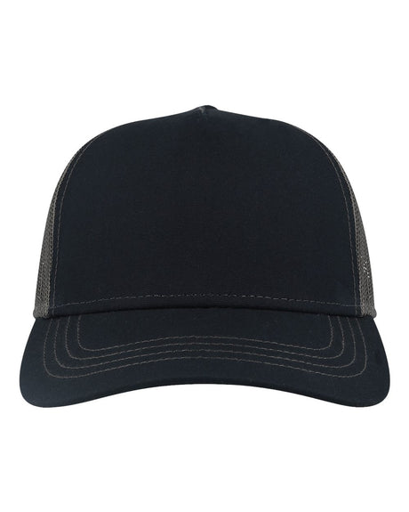 Atlantis Headwear Sustainable Canvas Cap. RAPPER - Navy/ Dark Grey