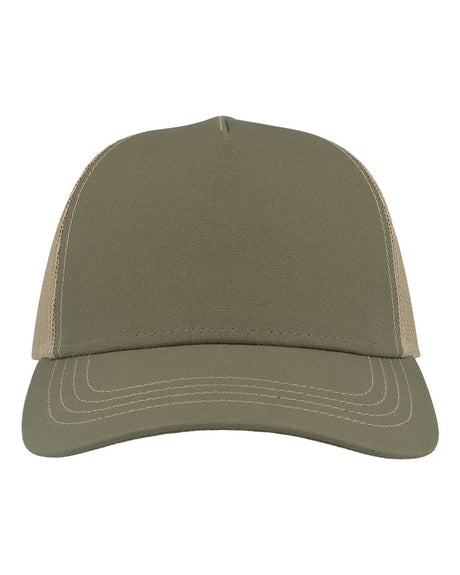 Atlantis Headwear Sustainable Canvas Cap. RAPPER - Olive Green/ Khaki