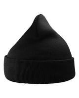 Atlantis Headwear Sustainable 12" Knit Beanie. WIND - Black
