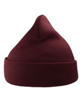 Atlantis Headwear Sustainable 12" Knit Beanie. WIND - Burgundy