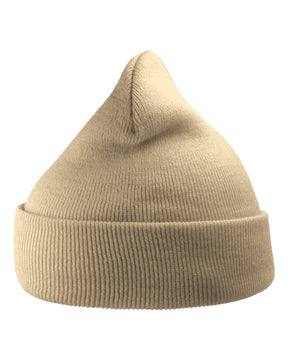 Atlantis Headwear Sustainable 12" Knit Beanie. WIND - Beige