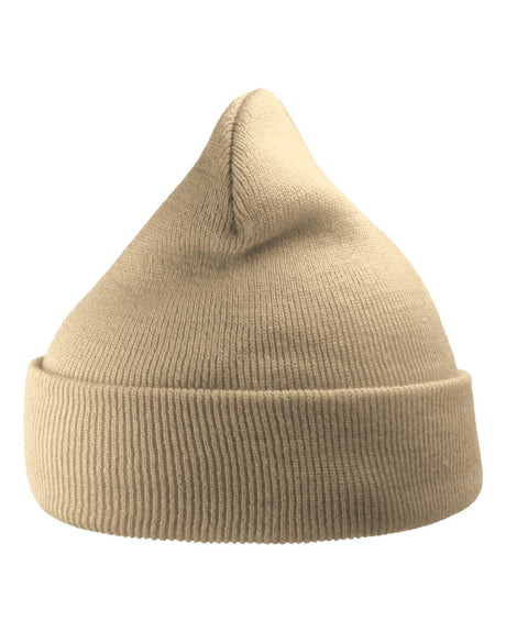 Atlantis Headwear Sustainable 12" Knit Beanie. WIND - Beige
