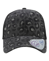 Infinity Her Women's Modern Trucker Cap. CHARLIE - Black Leopard/ Black
