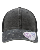 Infinity Her Women's Printed Bill with Mesh Back Cap. JANET - Black/ Black Leopard/ Black