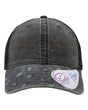 Infinity Her Women's Printed Bill with Mesh Back Cap. JANET - Black/ Black Leopard/ Black