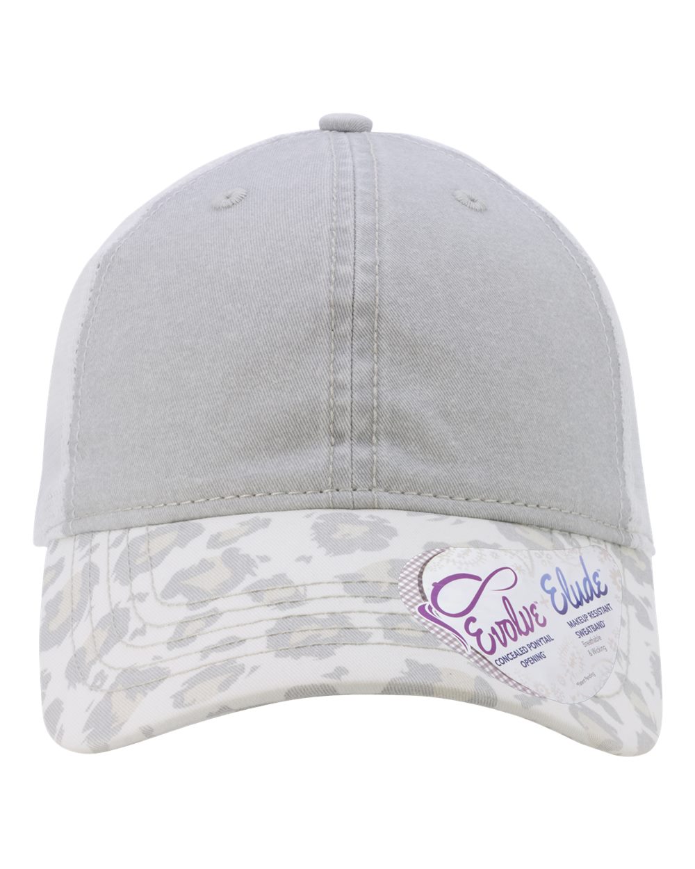 Infinity Her Women's Printed Bill with Mesh Back Cap. JANET - Grey/ Snow Leopard/ White