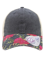 Infinity Her Women's Printed Bill with Mesh Back Cap. JANET - Black/ Floral/ Khaki