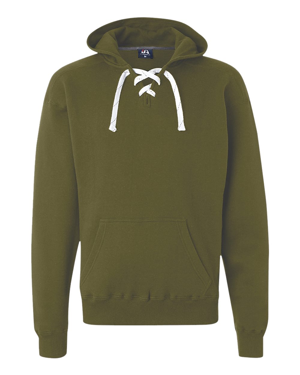 J. America Men's Sport Lace Hooded Sweatshirt. 8830 - Military Green