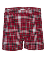 Boxercraft Men's Double Brushed Flannel Boxers. BM6701 - Garnet/ Black Plaid