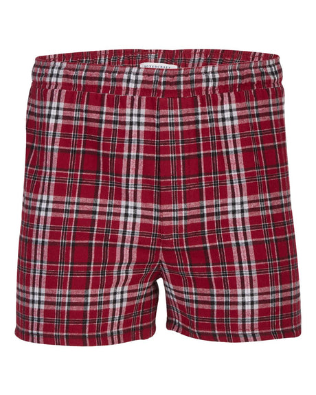 Boxercraft Men's Double Brushed Flannel Boxers. BM6701 - Garnet/ Black Plaid