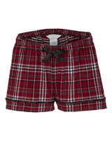 Boxercraft Women's Flannel Shorts. BW6501 - Garnet/ Black Plaid
